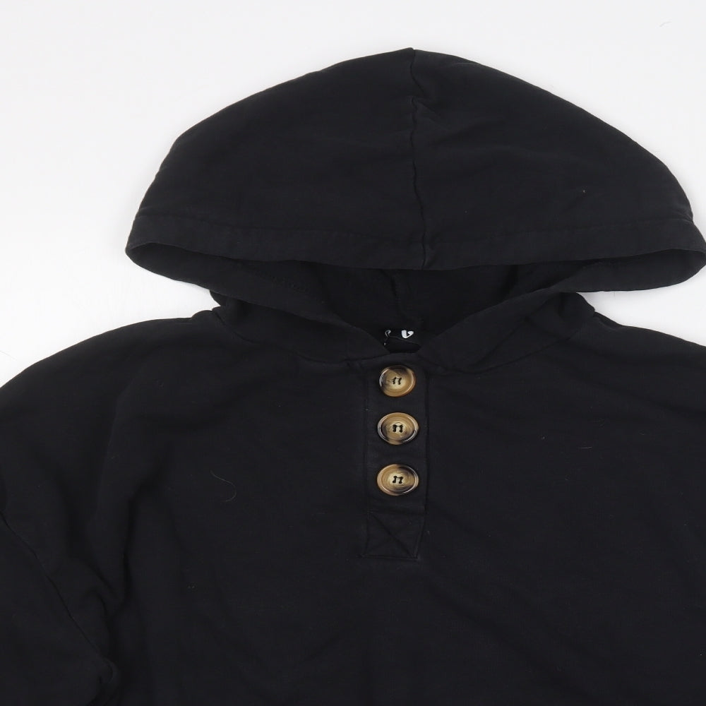 Very Womens Black  Cotton Pullover Hoodie Size 16