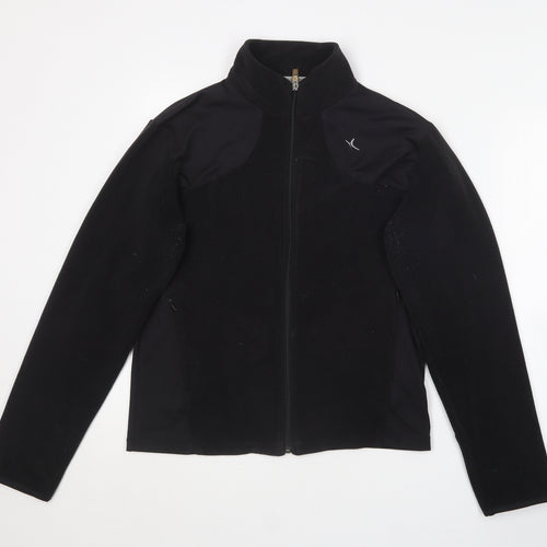 DOMYOS Womens Black Collared  Polyester Full Zip Jumper Size M