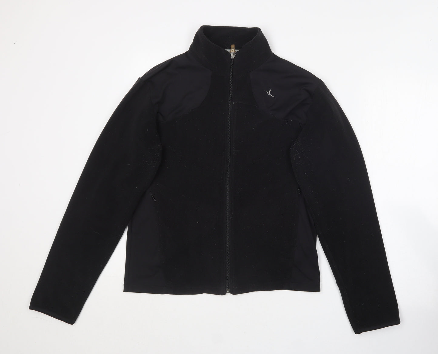 DOMYOS Womens Black Collared  Polyester Full Zip Jumper Size M