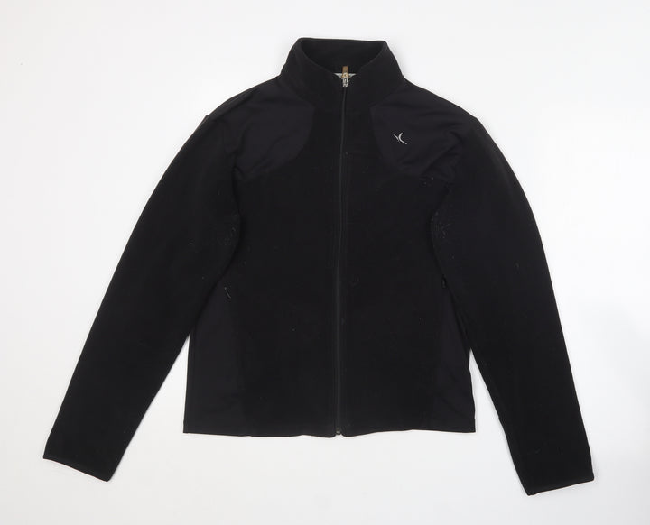 DOMYOS Womens Black Collared  Polyester Full Zip Jumper Size M