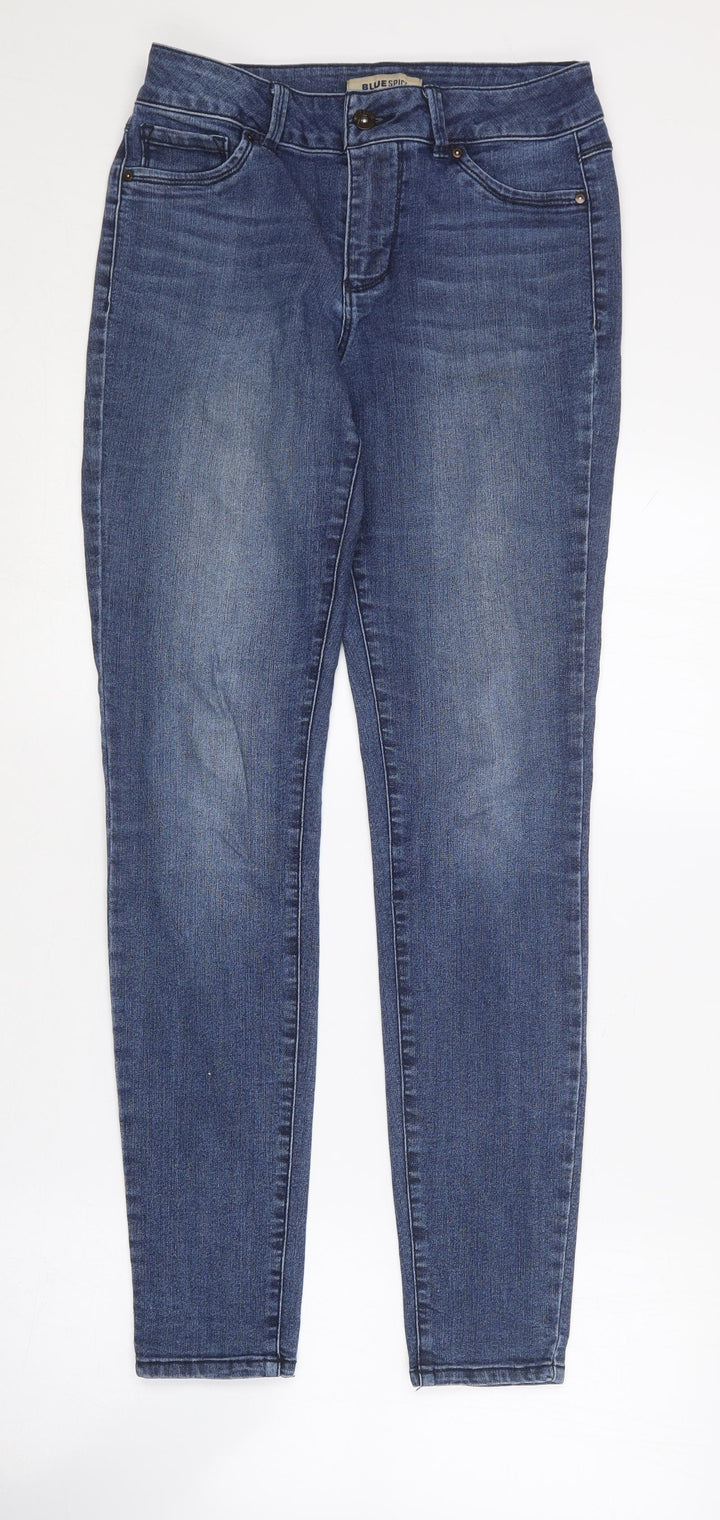 Blue Spice Womens Blue  Cotton Skinny Jeans Size 28 in L30 in Regular