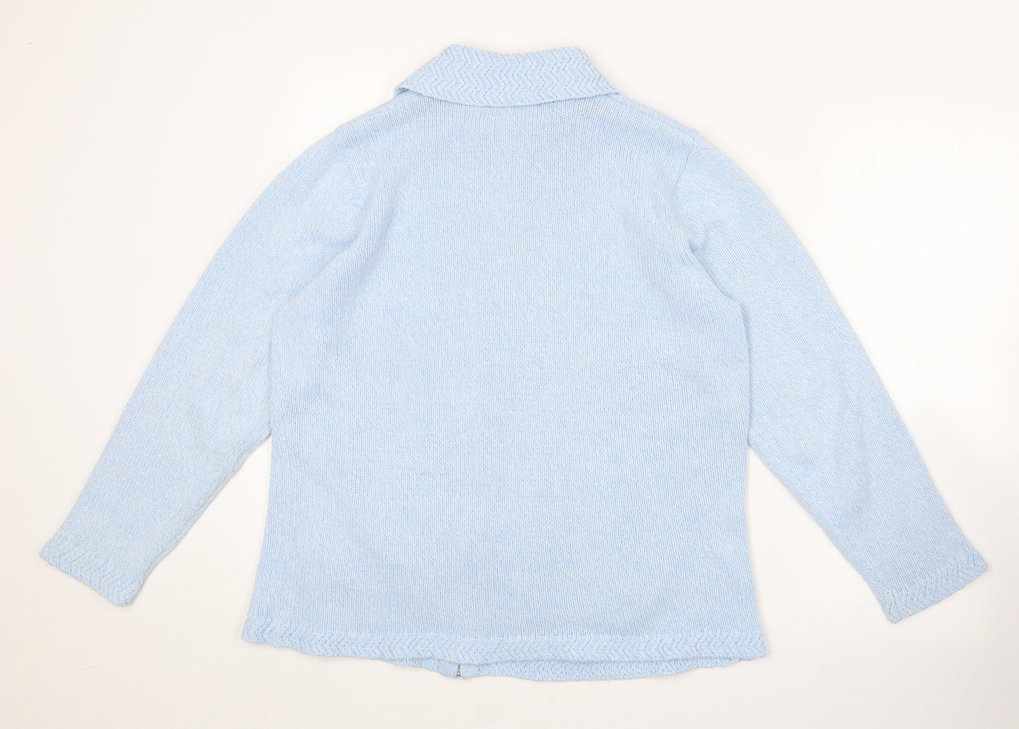 BM collection Womens Blue Collared  Polyester Full Zip Jumper Size M
