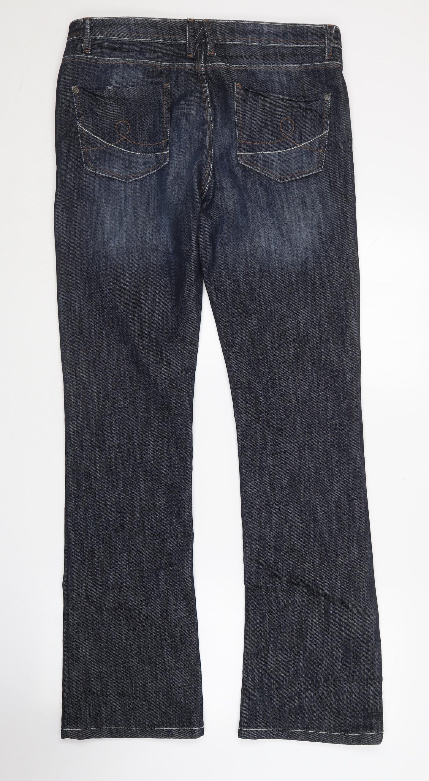 Voodoo dolls Womens Blue  Cotton Bootcut Jeans Size 14 L32 in Regular