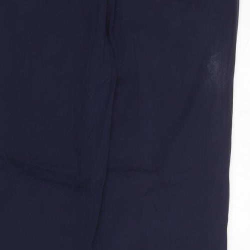 Marks and Spencer Womens Blue  Cotton Carrot Trousers Size 16 L28 in Regular