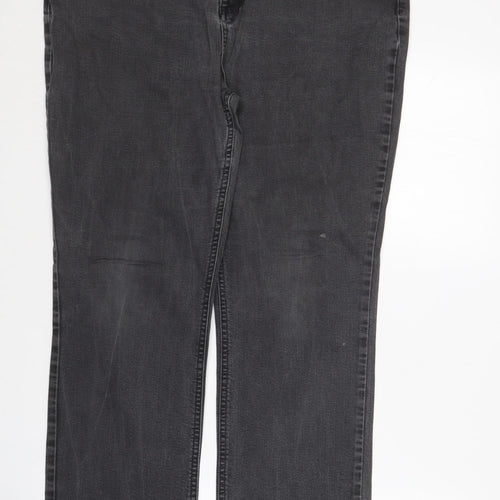 Per Una Womens Grey  Cotton Straight Jeans Size 18 L28 in Regular