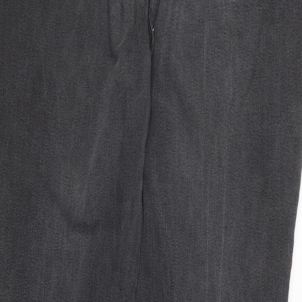 Per Una Womens Grey  Cotton Straight Jeans Size 18 L28 in Regular