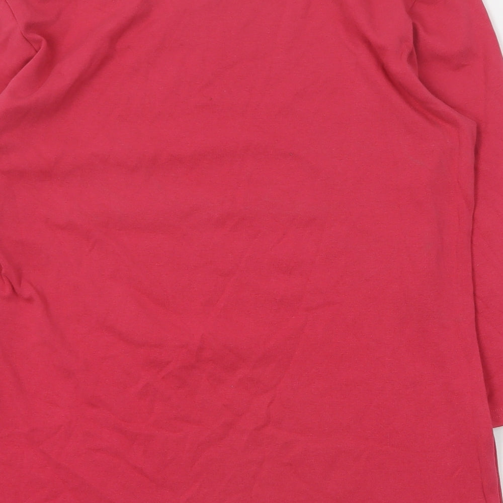 Nutmeg Womens Pink  Cotton Basic T-Shirt Size 16 Boat Neck