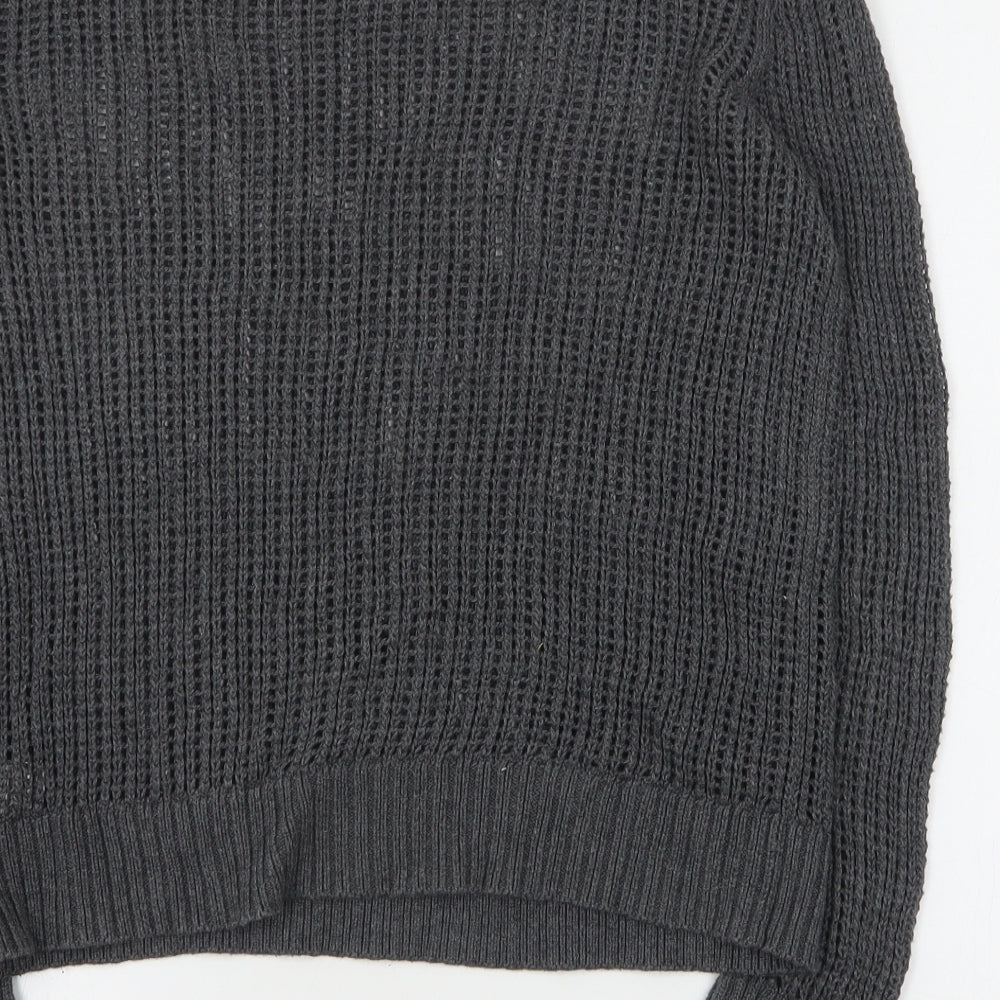 Gap Womens Grey Round Neck  Cotton Pullover Jumper Size S