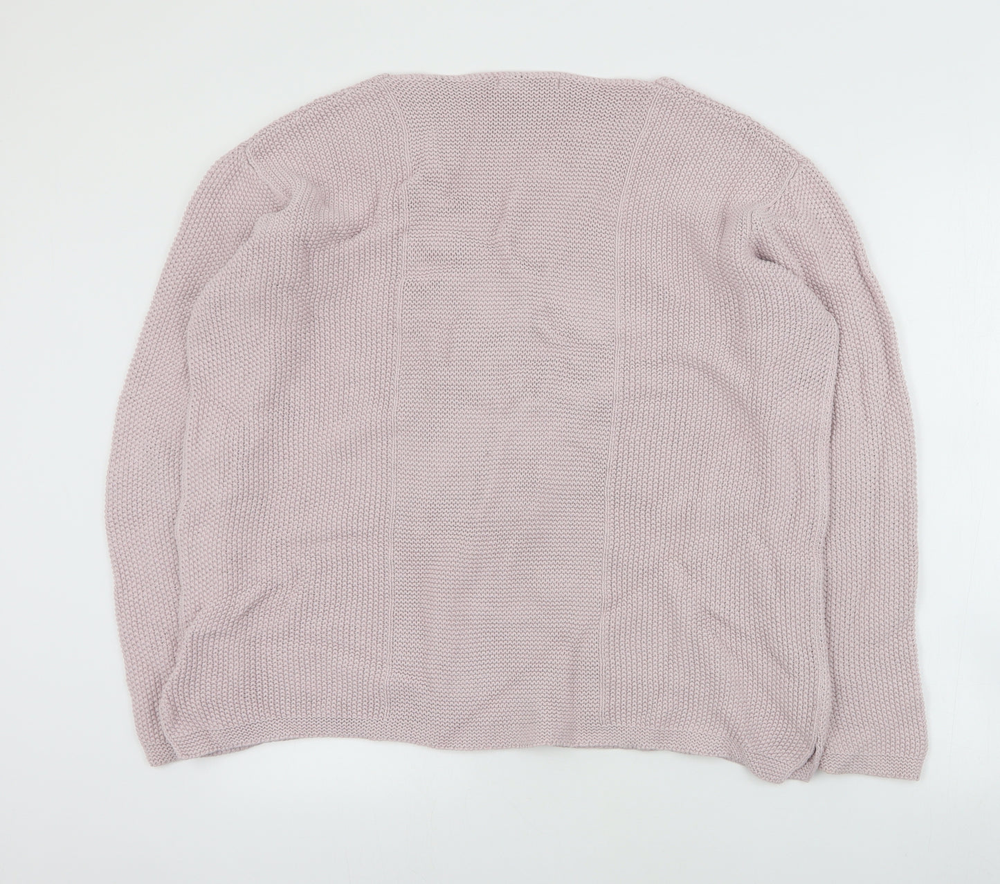 Woolovers Womens Pink V-Neck  Linen Pullover Jumper Size XL