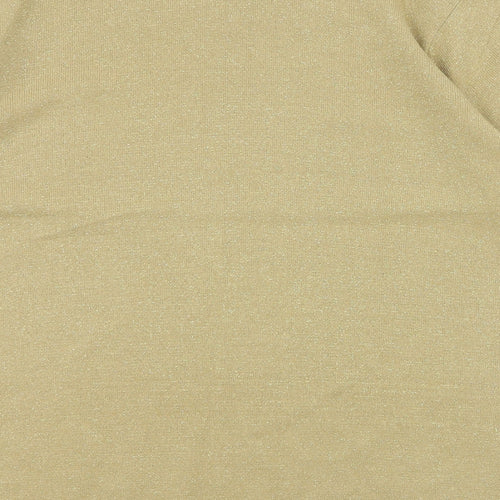 Bonmarche Womens Gold Round Neck  Acrylic Pullover Jumper Size M