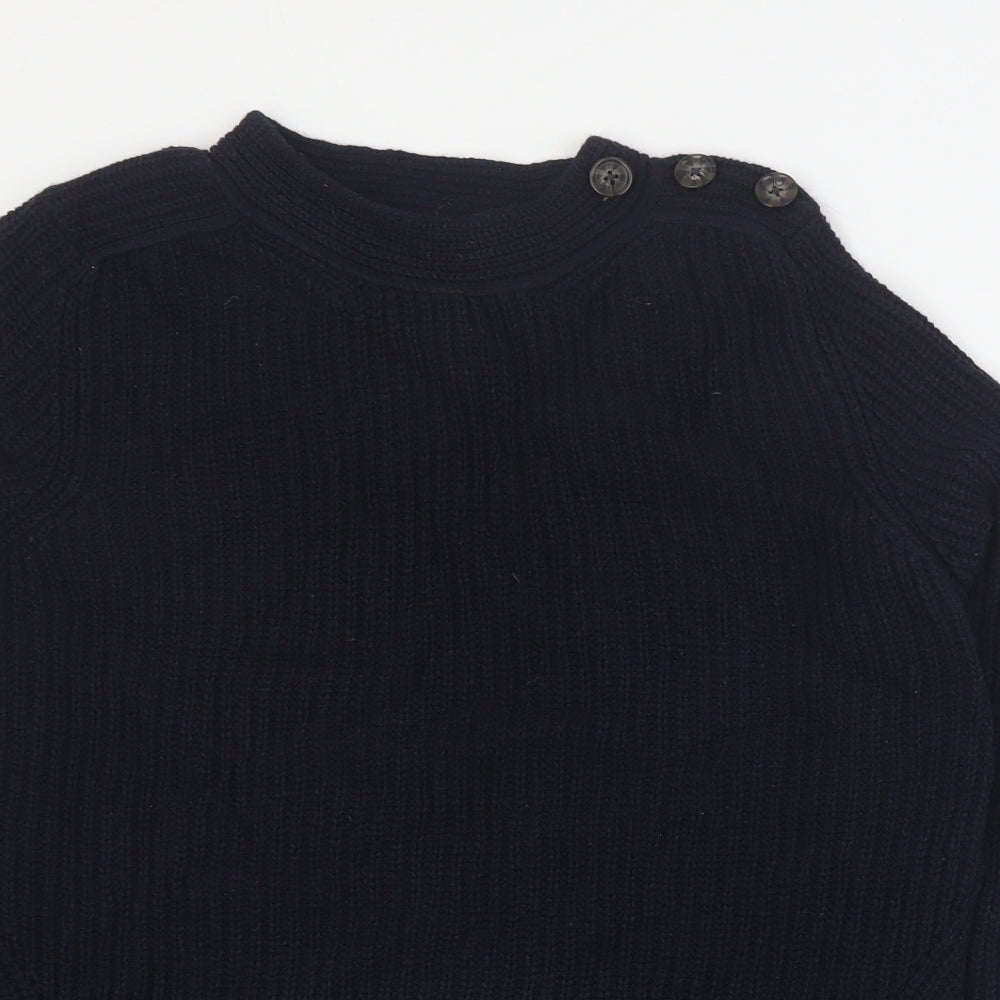 NEXT Womens Blue Round Neck  Cotton Pullover Jumper Size 14