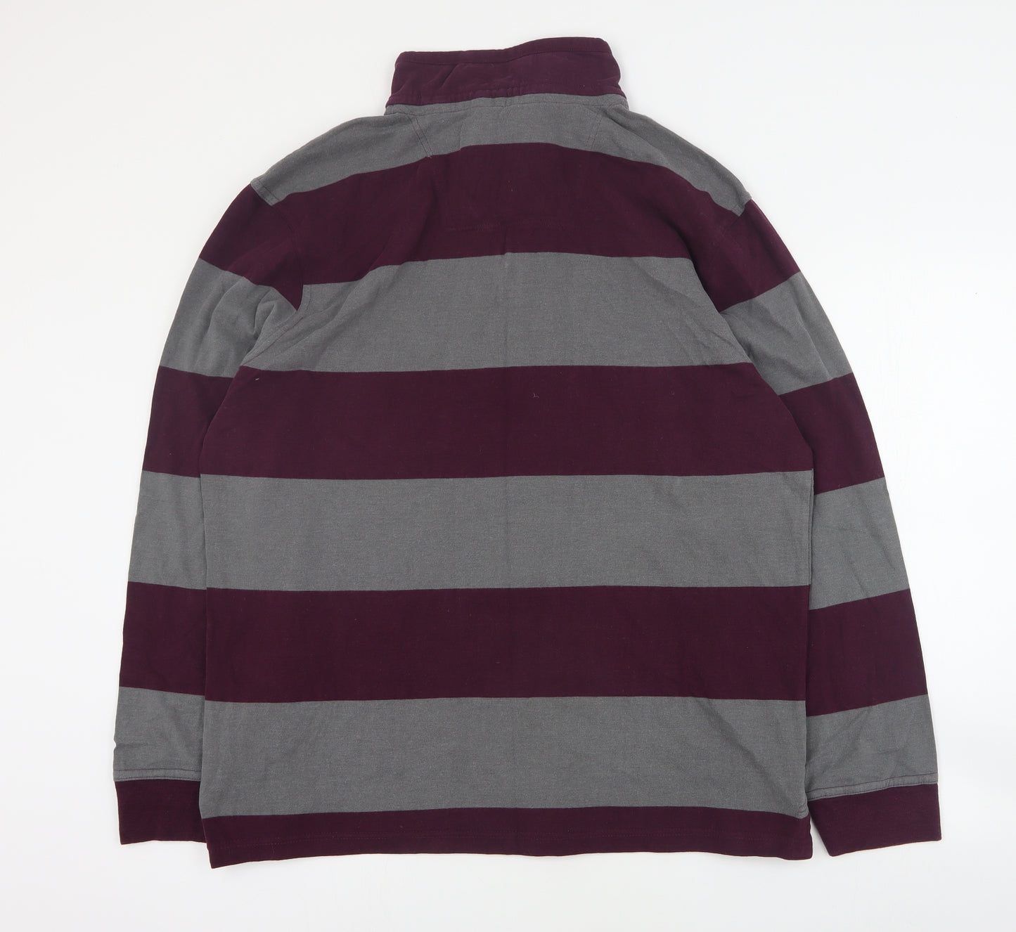 TU Mens Purple Striped Cotton Pullover Sweatshirt Size XL