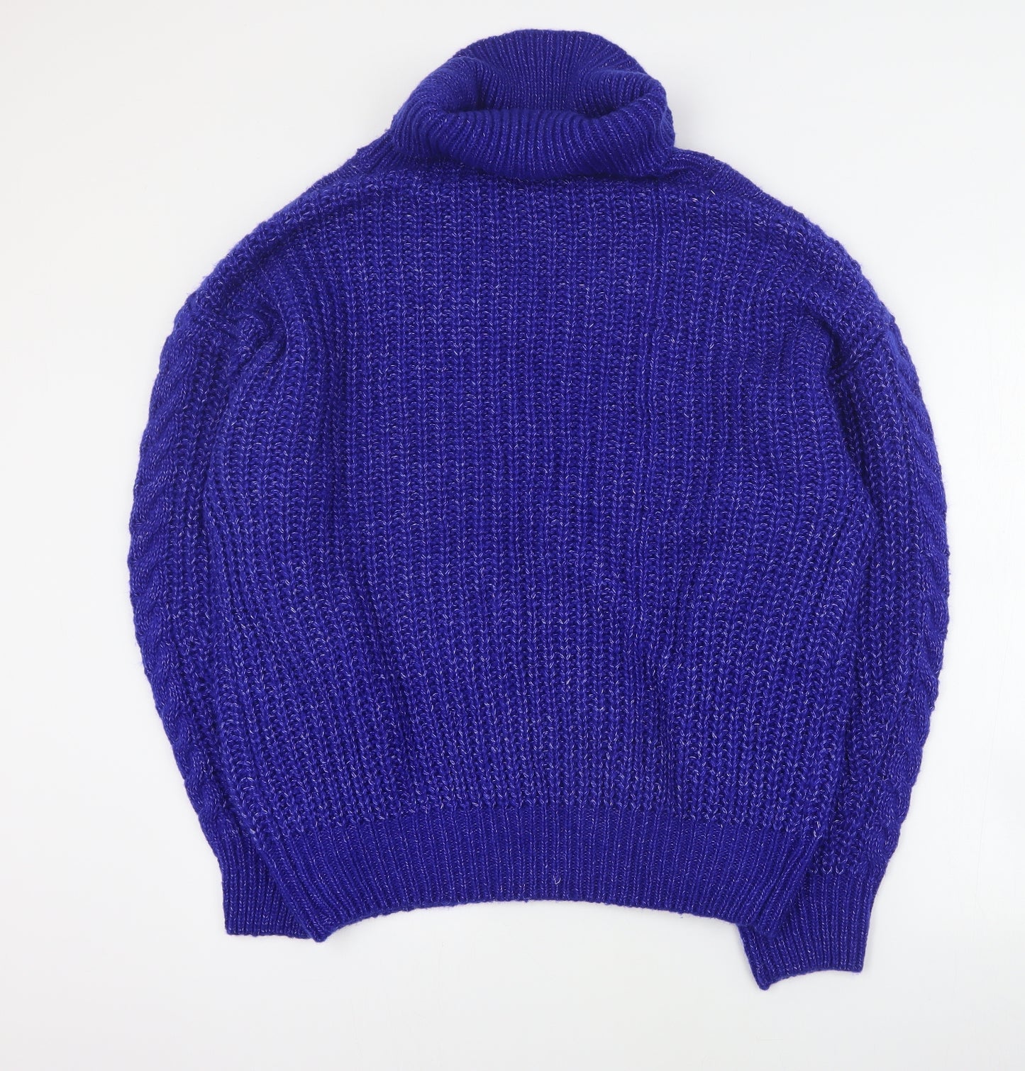 SheIn Womens Blue Roll Neck  Acrylic Pullover Jumper Size XL