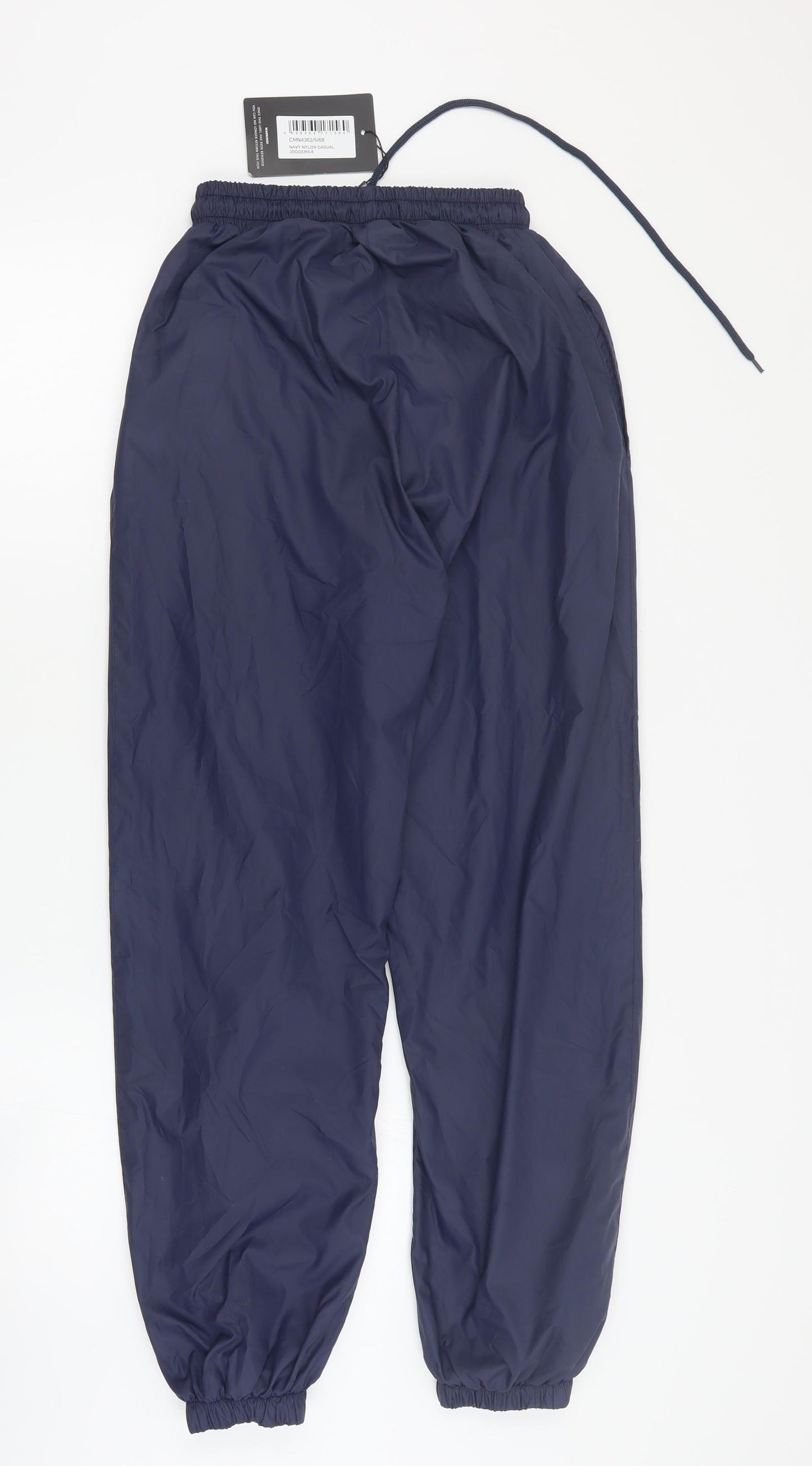 PRETTYLITTLETHING Womens Blue  Polyester Jogger Trousers Size 6 L28 in Regular Drawstring