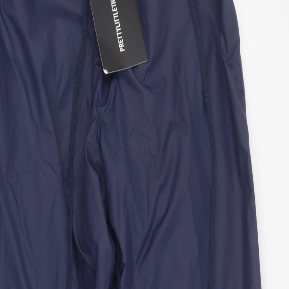 PRETTYLITTLETHING Womens Blue  Polyester Jogger Trousers Size 6 L28 in Regular Drawstring