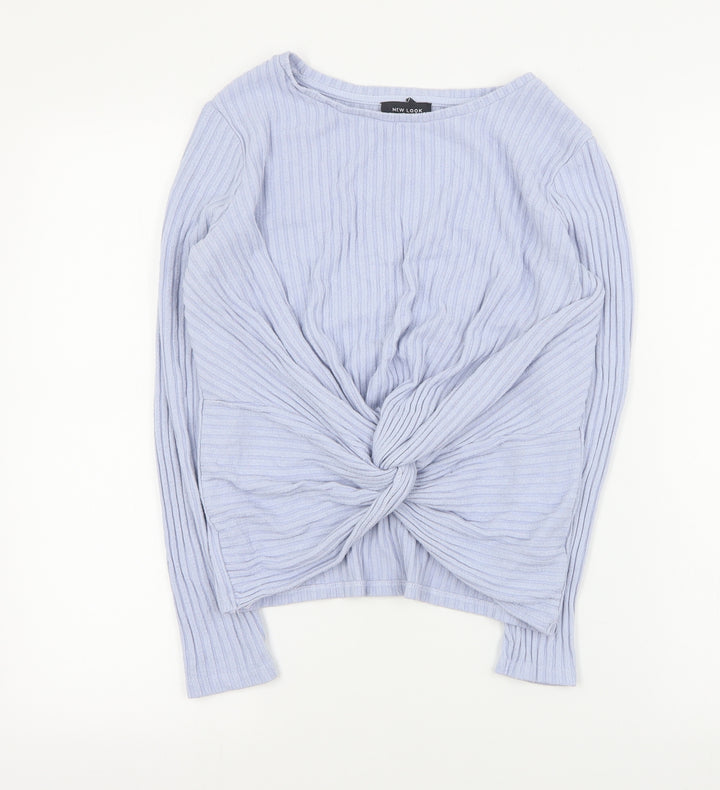 New Look Womens Blue Round Neck Viscose Pullover Jumper Size 10