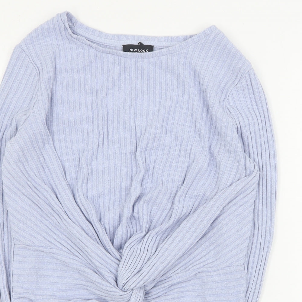 New Look Womens Blue Round Neck  Viscose Pullover Jumper Size 10