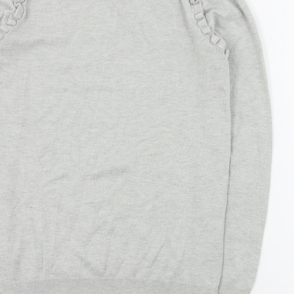 NEXT Womens Grey Round Neck  Acrylic Pullover Jumper Size 14