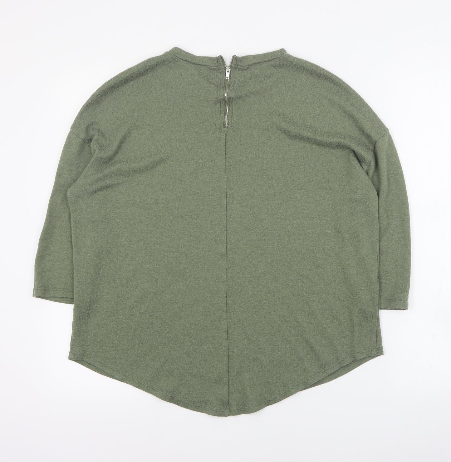 Primark Womens Green Round Neck  Polyester Pullover Jumper Size M