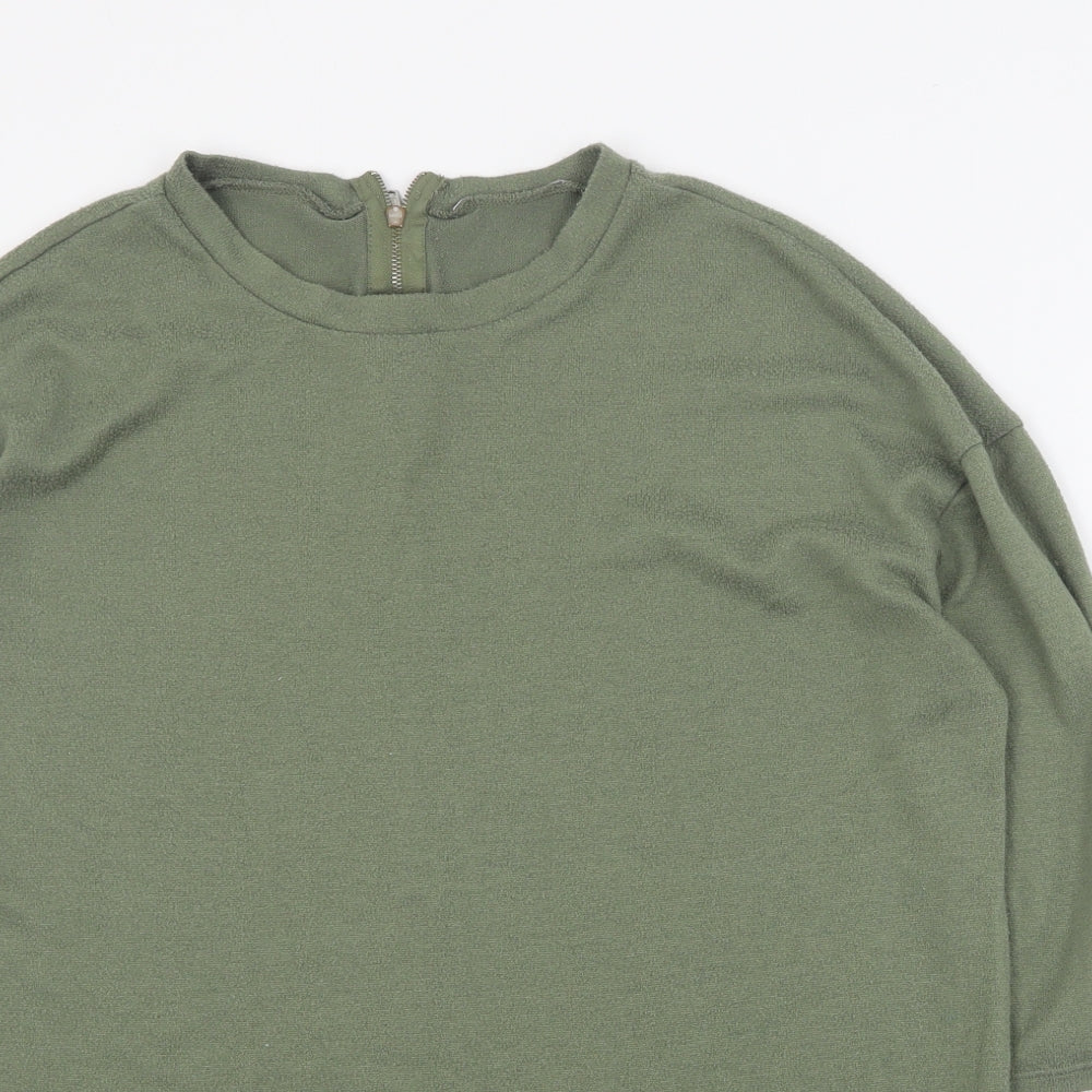 Primark Womens Green Round Neck  Polyester Pullover Jumper Size M