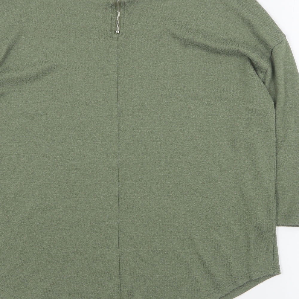Primark Womens Green Round Neck  Polyester Pullover Jumper Size M