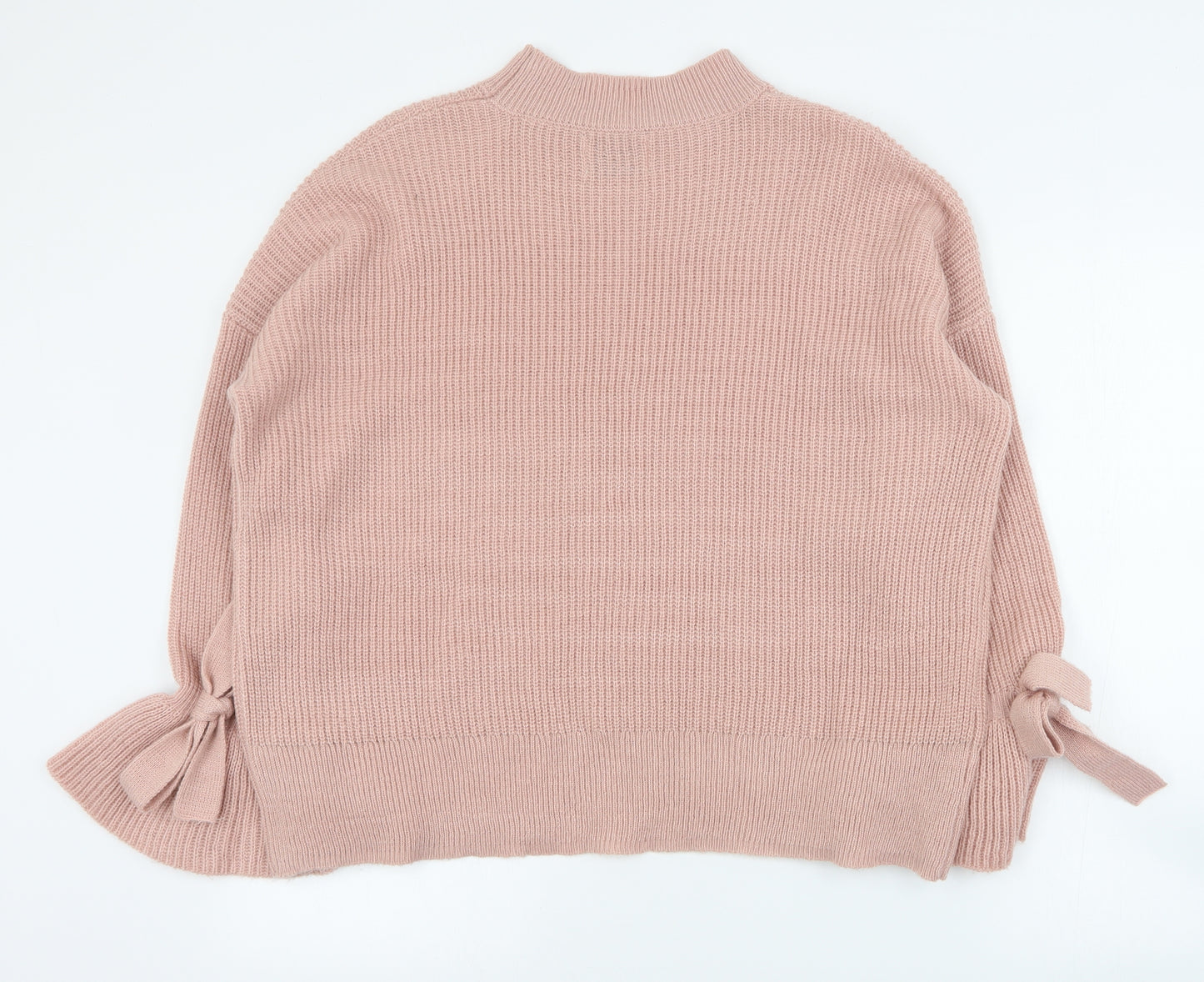 Matalan Womens Pink Mock Neck  Acrylic Pullover Jumper Size L