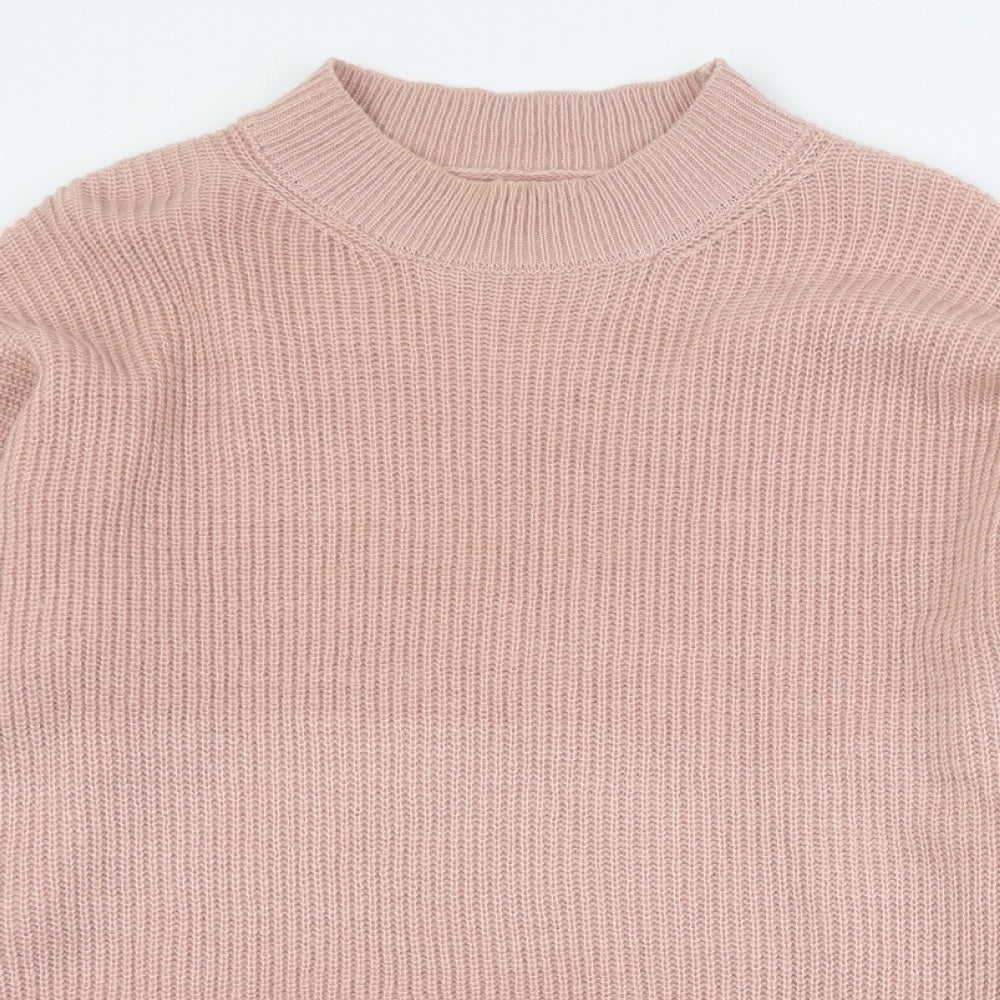 Matalan Womens Pink Mock Neck  Acrylic Pullover Jumper Size L