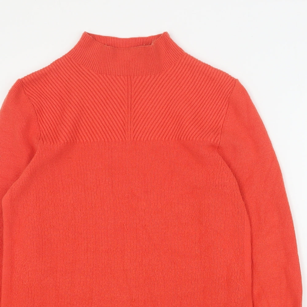 Marks and Spencer Womens Orange High Neck  Viscose Pullover Jumper Size S