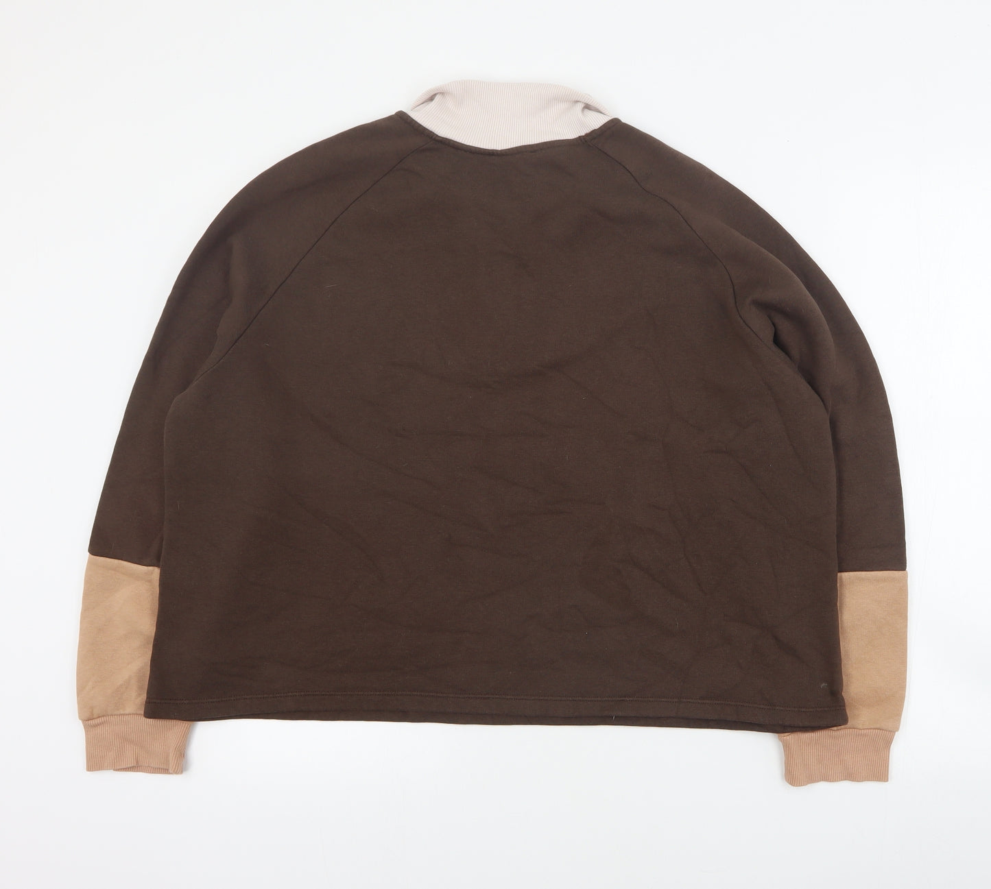 Primark Womens Brown  Cotton Pullover Sweatshirt Size L  Button