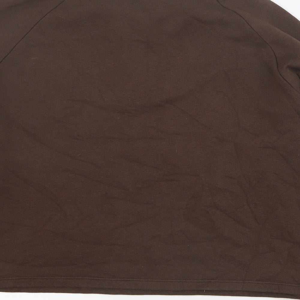 Primark Womens Brown  Cotton Pullover Sweatshirt Size L  Button