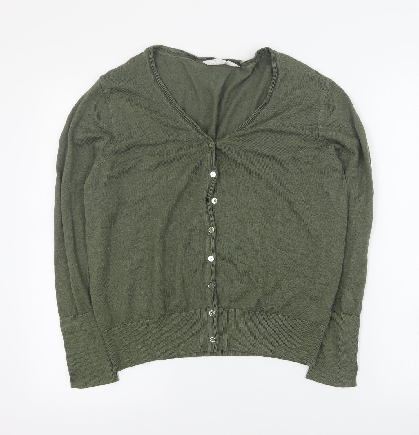 Primark Womens Green V-Neck  Viscose Cardigan Jumper Size L