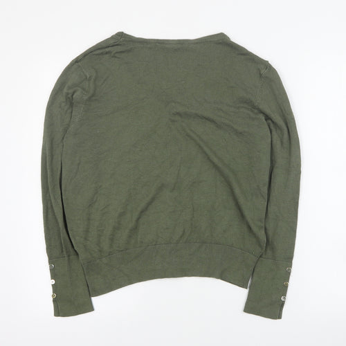 Primark Womens Green V-Neck  Viscose Cardigan Jumper Size L