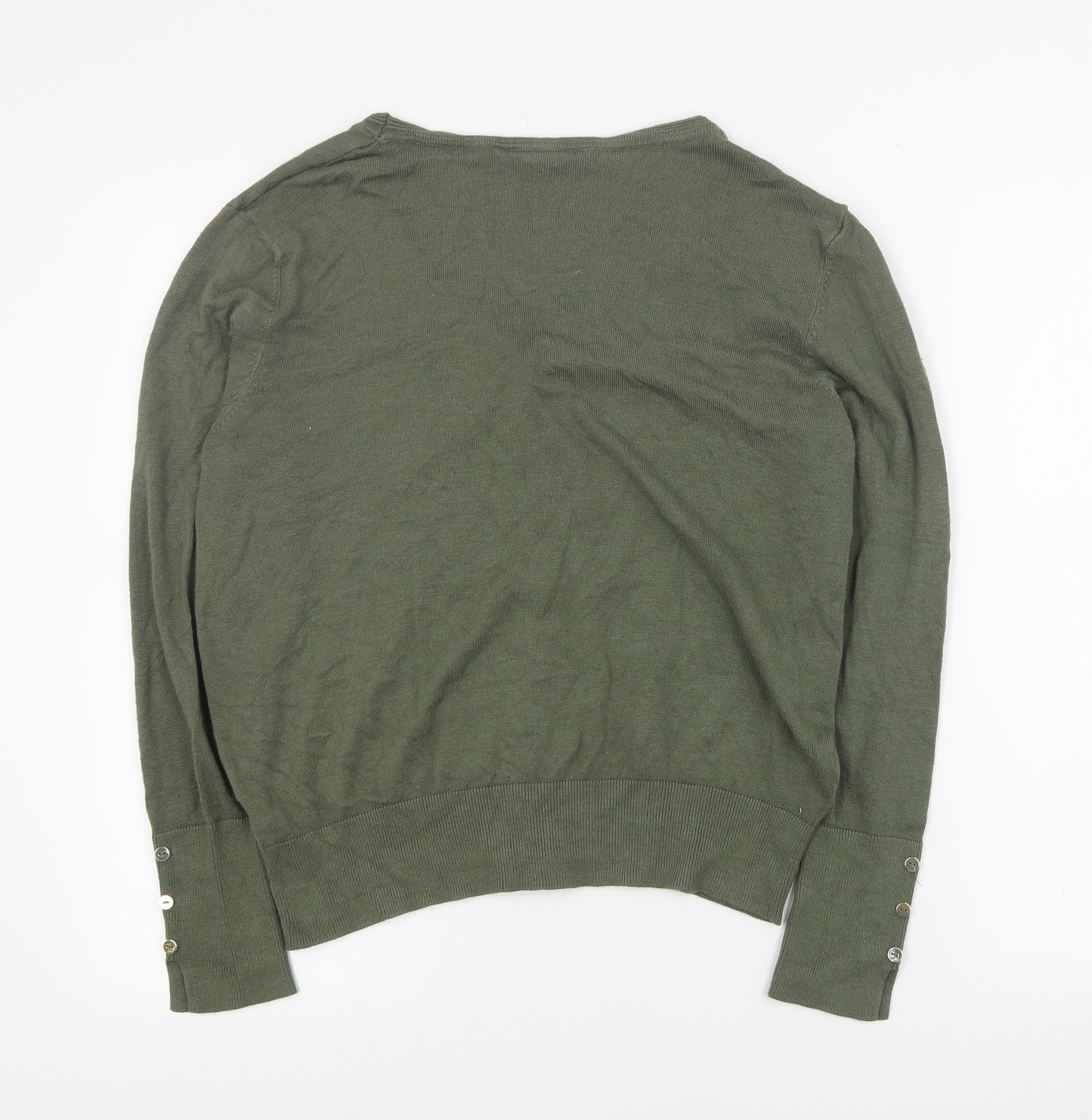 Primark Womens Green V-Neck  Viscose Cardigan Jumper Size L