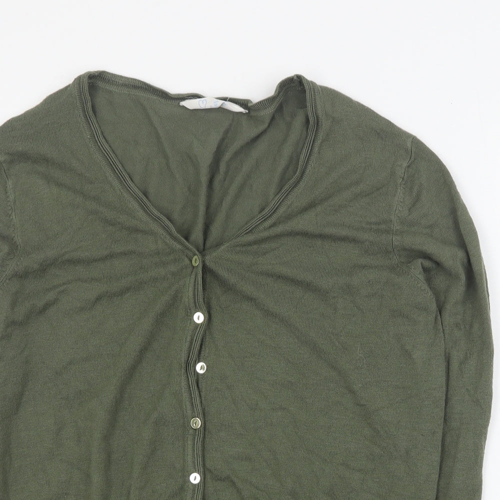 Primark Womens Green V-Neck  Viscose Cardigan Jumper Size L