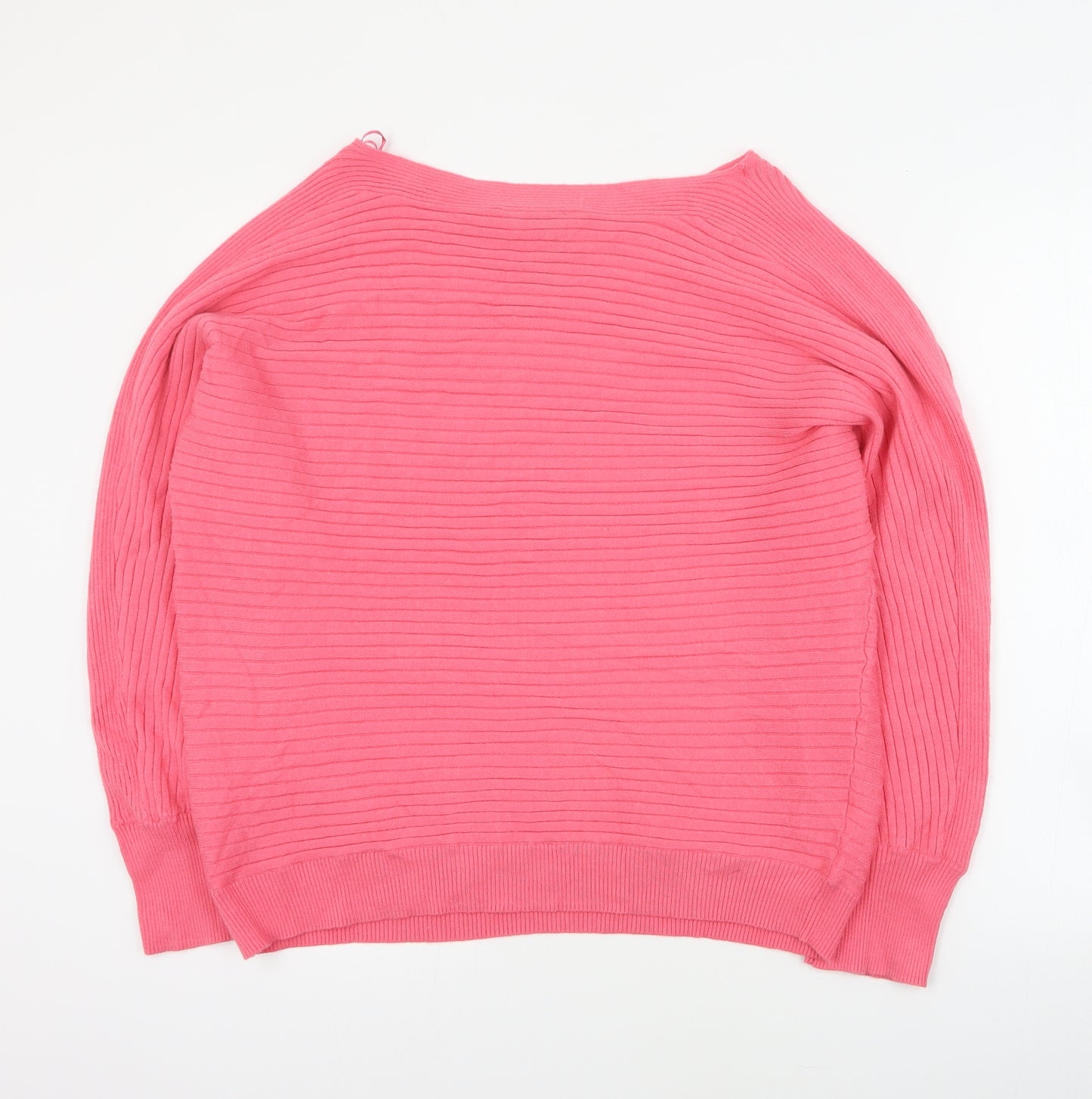 Nutmeg Womens Pink Round Neck  Viscose Pullover Jumper Size 20