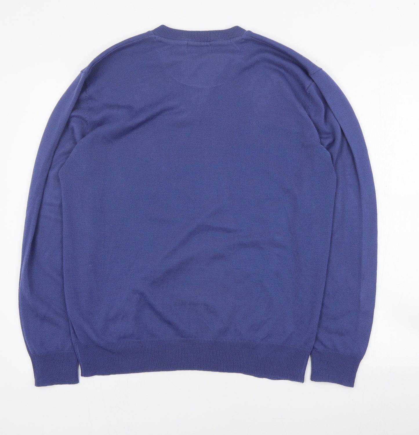 Pierre Cardin Mens Blue Round Neck  Acrylic Pullover Jumper Size L