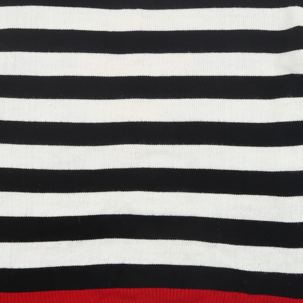 New Look Womens Black Round Neck  Acrylic Pullover Jumper Size L   - Christmas