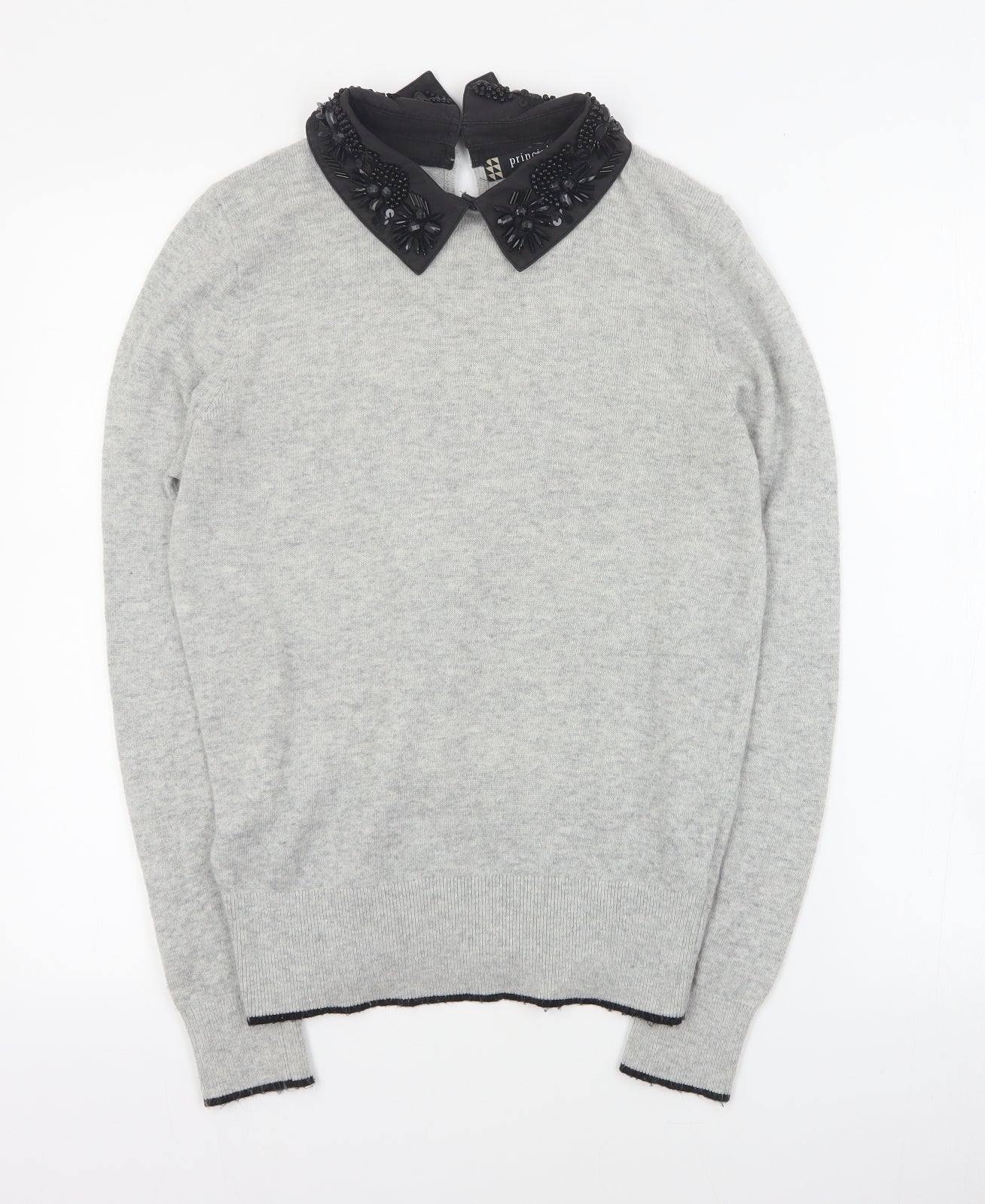 Debenhams Womens Grey Collared  Nylon Pullover Jumper Size 12