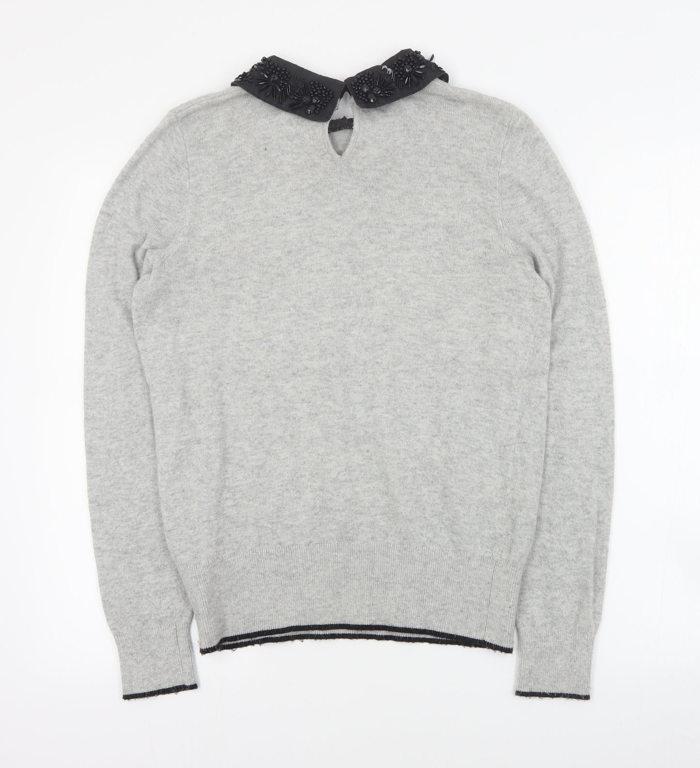 Debenhams Womens Grey Collared  Nylon Pullover Jumper Size 12