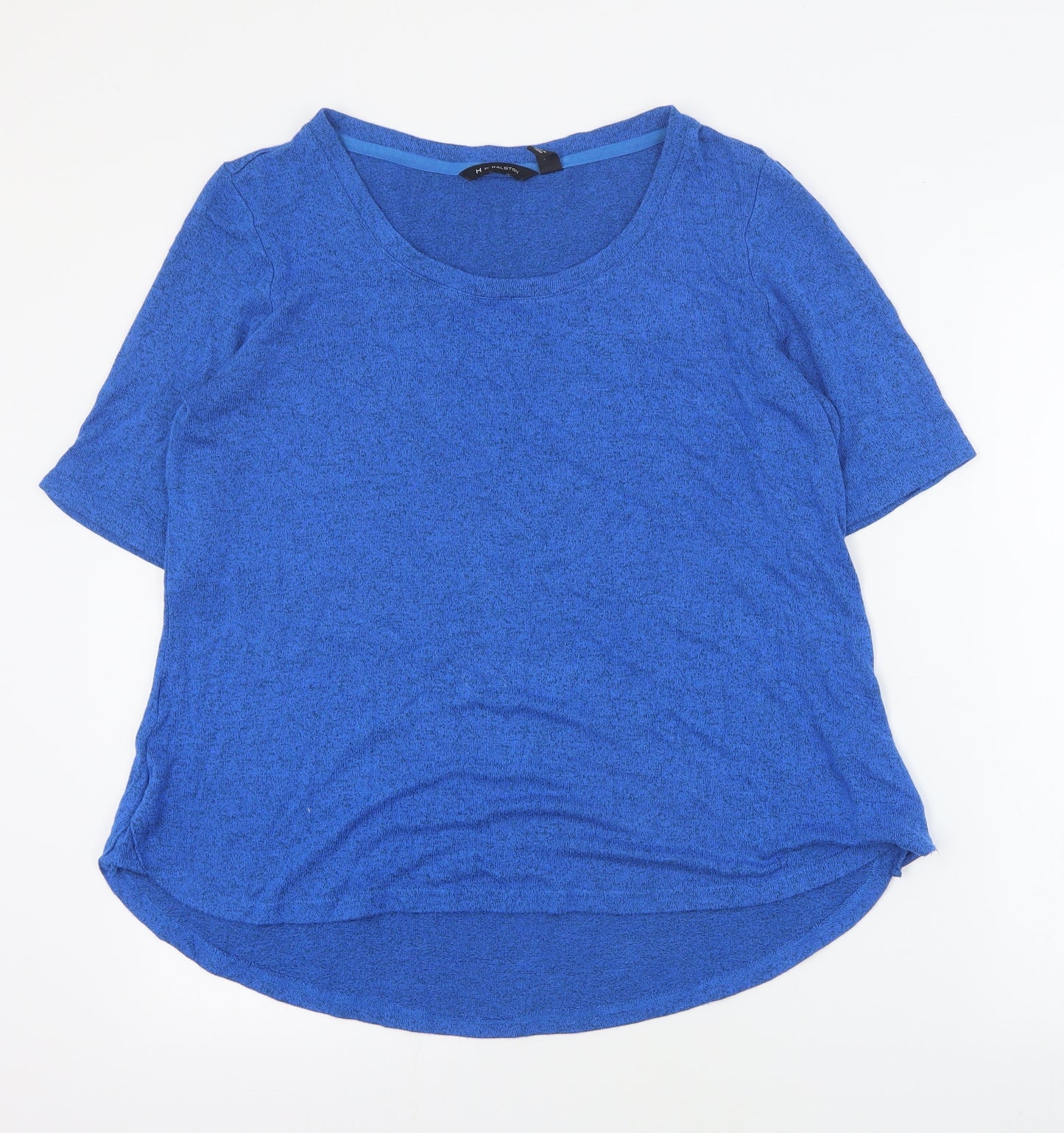 H by Halston Womens Blue Round Neck  Viscose Pullover Jumper Size M