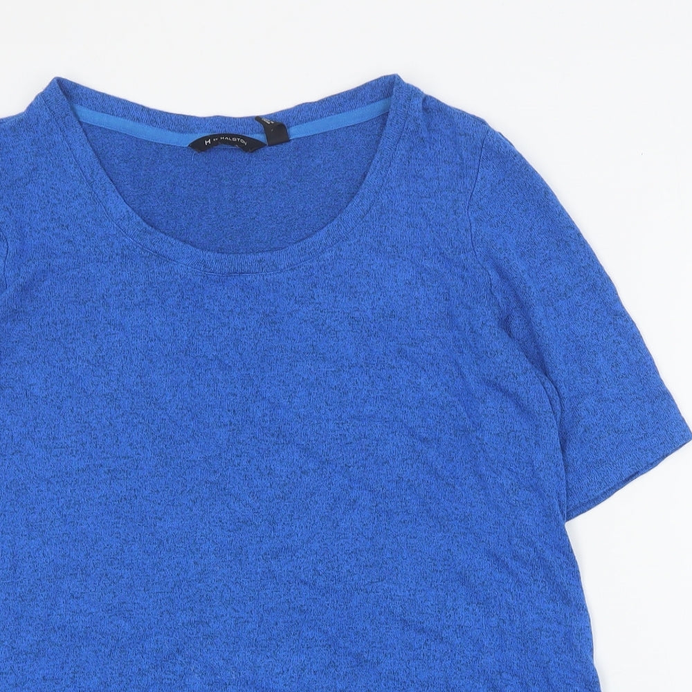 H by Halston Womens Blue Round Neck  Viscose Pullover Jumper Size M
