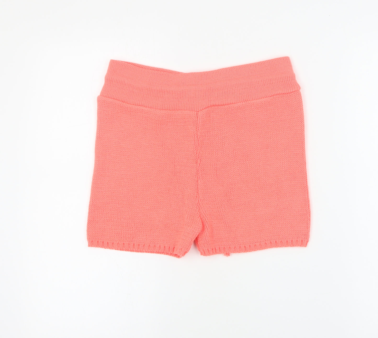 SheIn Womens Orange  Acrylic Paperbag Shorts Size M  Regular Drawstring