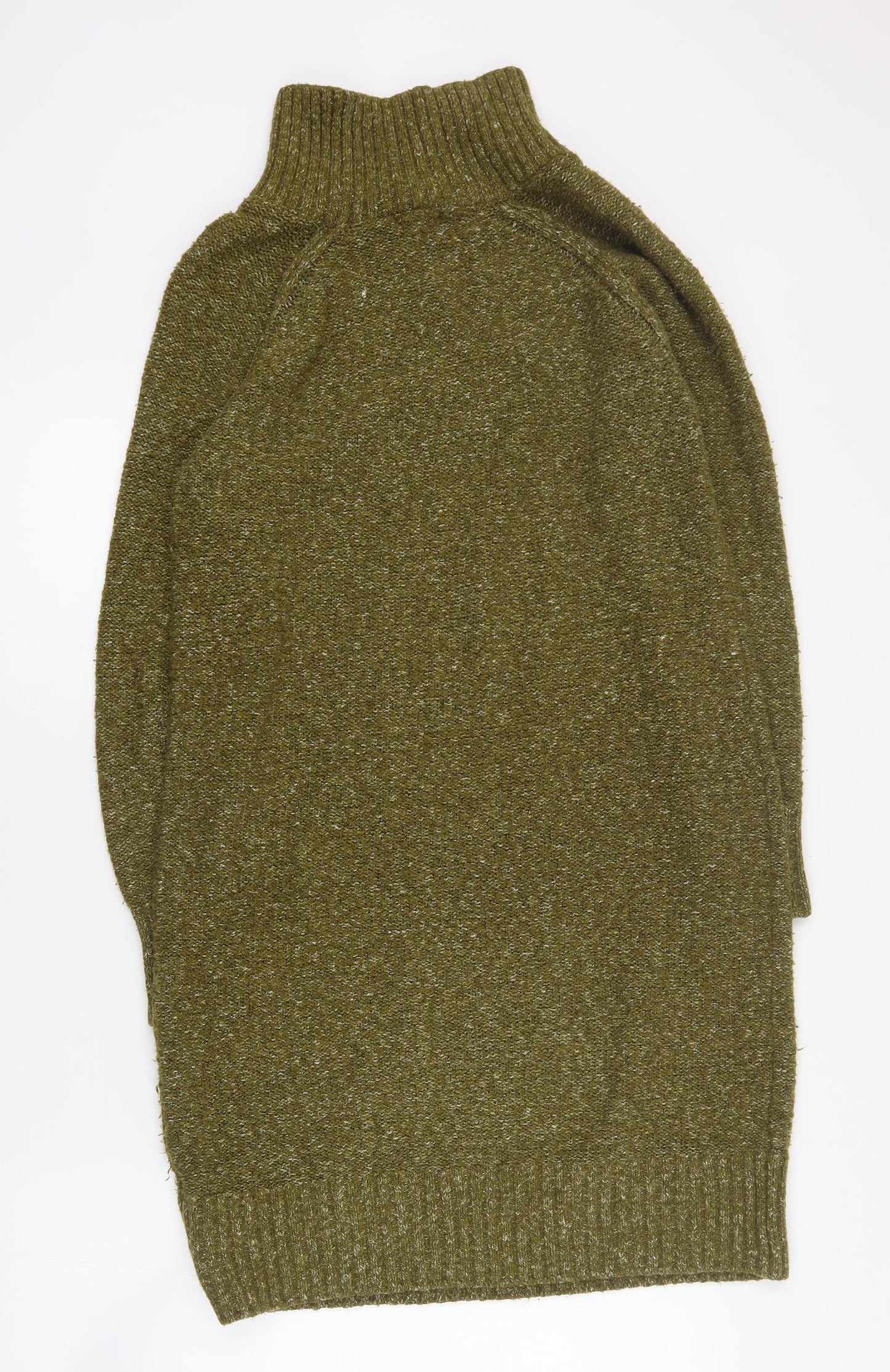 H&M Womens Green  Acrylic Jumper Dress  Size S  High Neck Pullover
