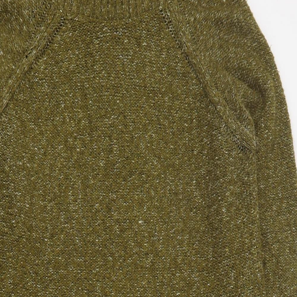 H&M Womens Green  Acrylic Jumper Dress  Size S  High Neck Pullover