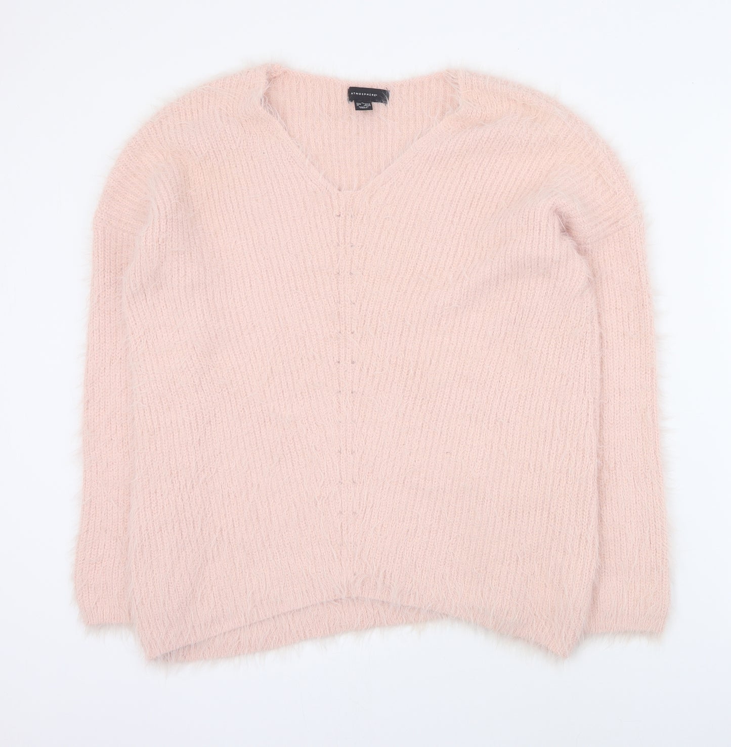 Primark Womens Pink V-Neck  Nylon Pullover Jumper Size L