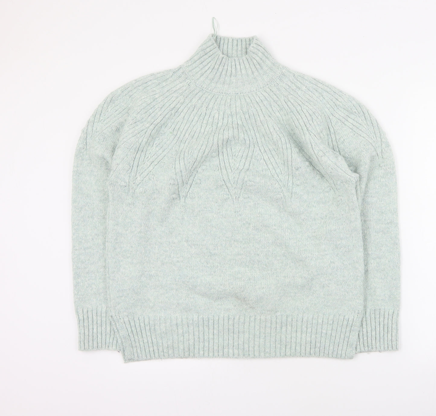 Marks and Spencer Womens Blue High Neck  Polyester Pullover Jumper Size M