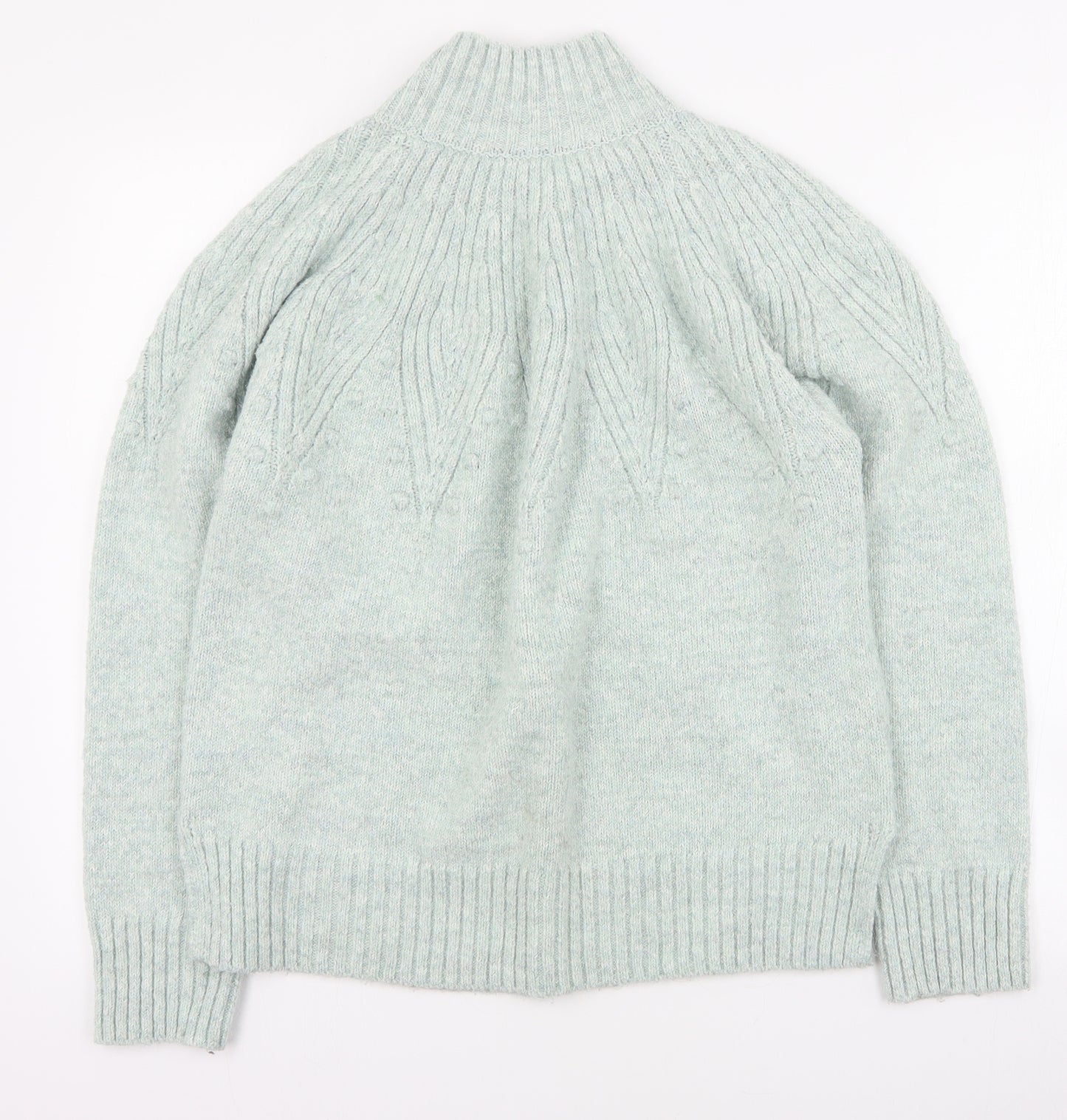 Marks and Spencer Womens Blue High Neck  Polyester Pullover Jumper Size M