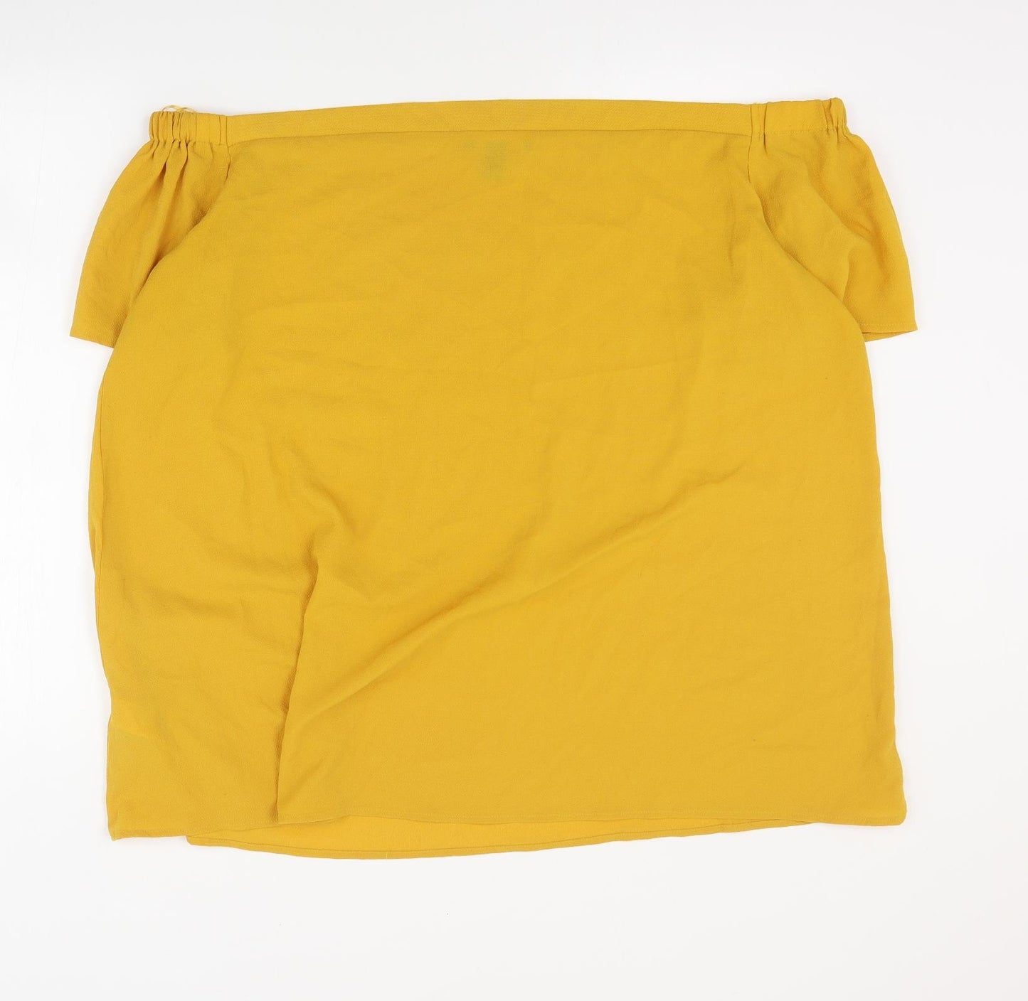 New Look Womens Yellow  Polyester Basic Blouse Size 24 Off the Shoulder