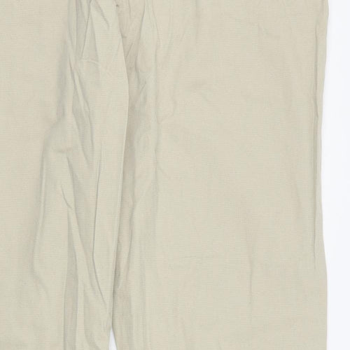 NEXT Womens Beige  Cotton Chino Trousers Size 16 L28 in Regular Zip