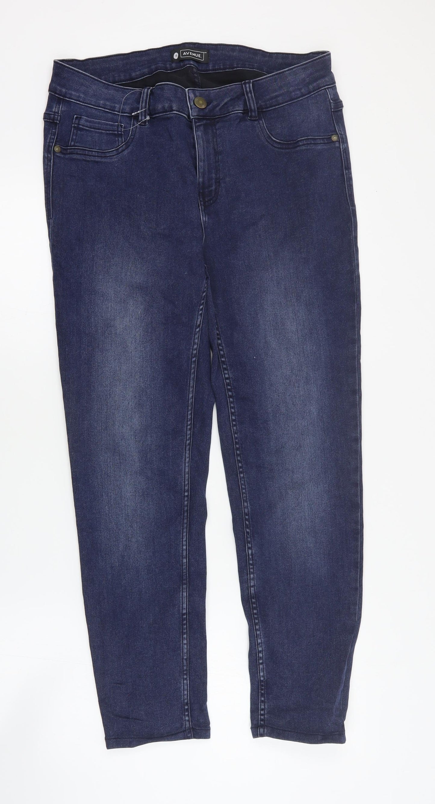 Avenue Womens Blue  Cotton Skinny Jeans Size 16 L28 in Regular Zip